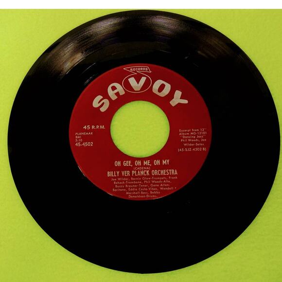Billy Ver Planck Orchestra - Oh Gee Oh Me Oh My /Summer Evening -‎ 45rpm Vinyl - Picture 2 of 6